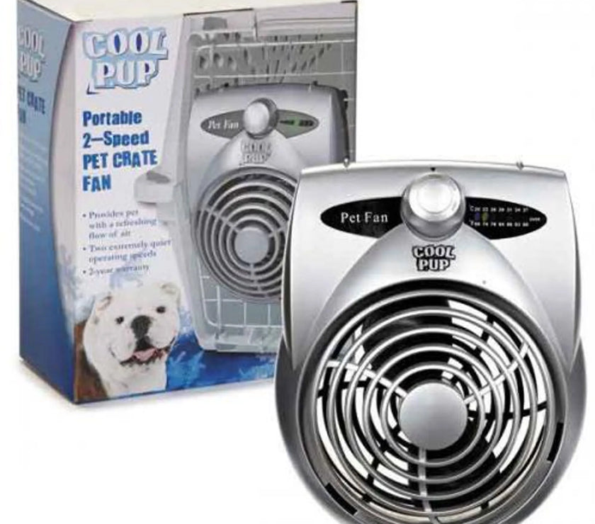 Cool Pup Portable 2-speed pet crate fan with adjustable airflow and quiet operation
