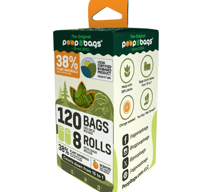 The Original Poop Bags Orange Scented USDA Biobased Rolls