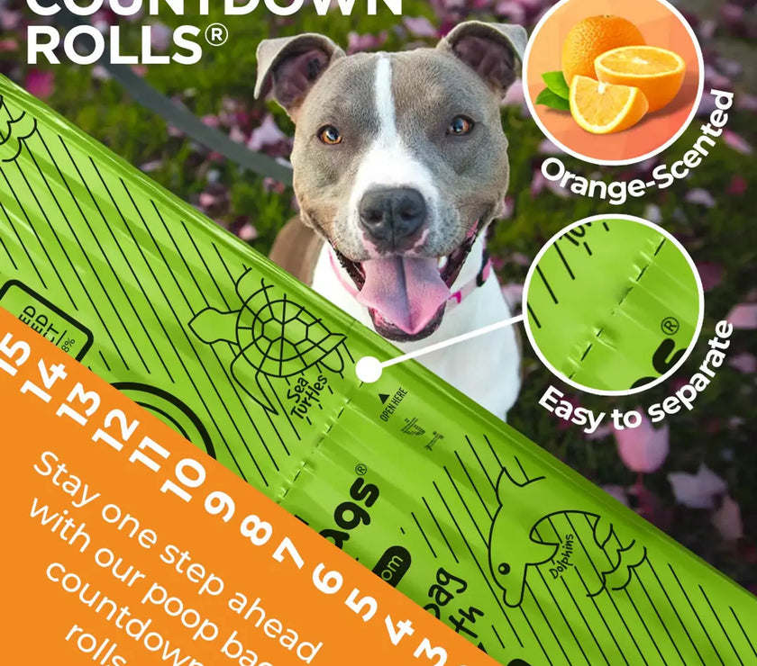 The Original Poop Bags Orange Scented USDA Biobased Rolls