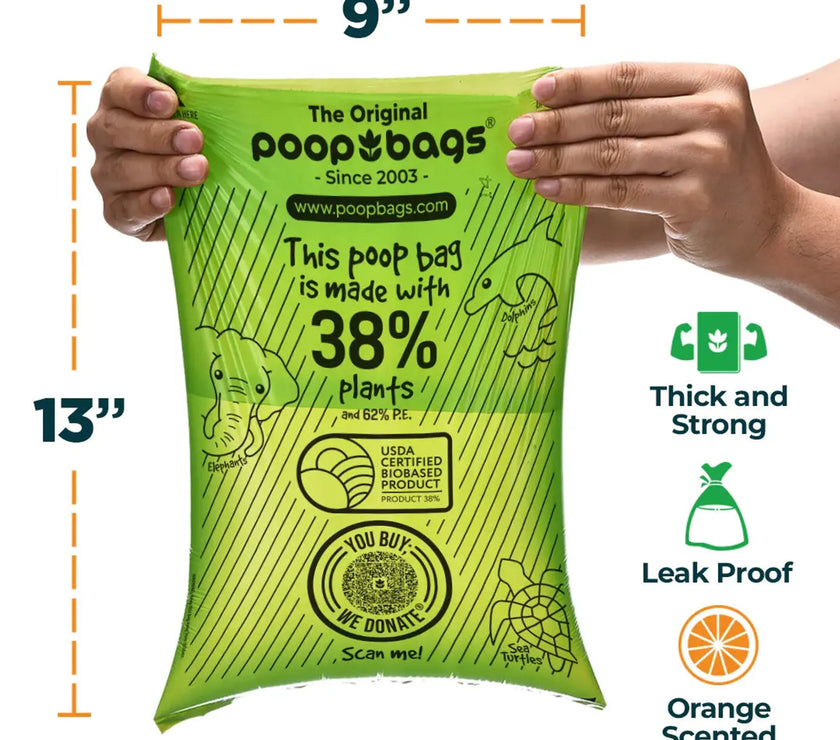 The Original Poop Bags Orange Scented USDA Biobased Rolls