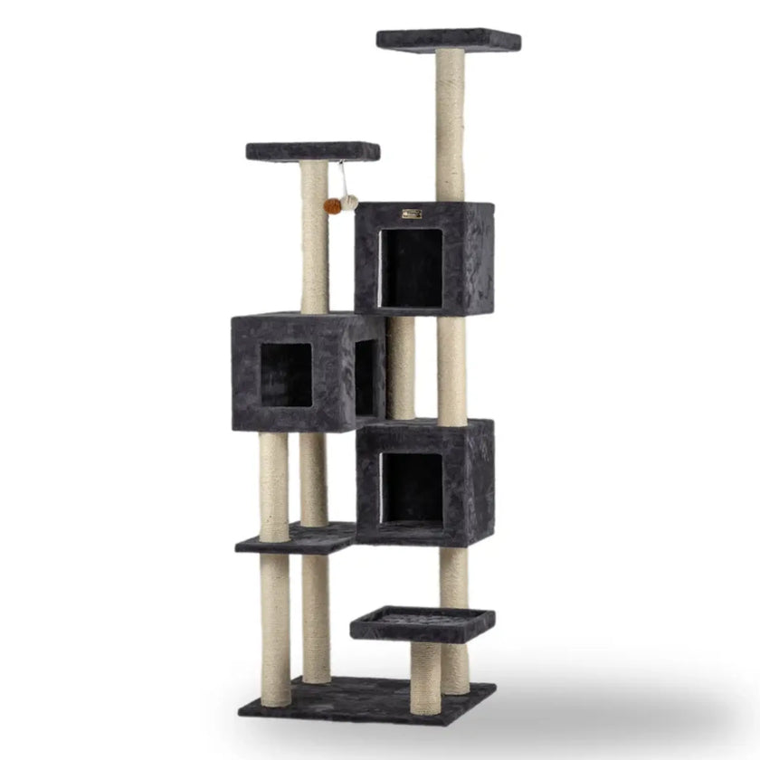 Griant Real Wood Cat Tower multi-level 8-tier climbing tower with sisal scratching posts and plush playhouses for multiple indoor cats