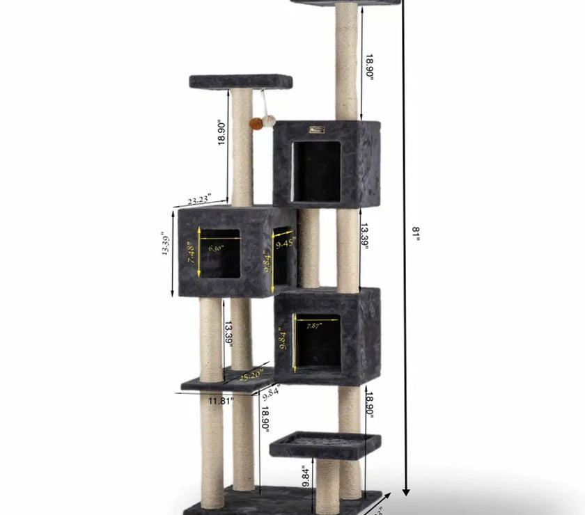 Griant Real Wood Cat Tower for Multiple Cats  A8104