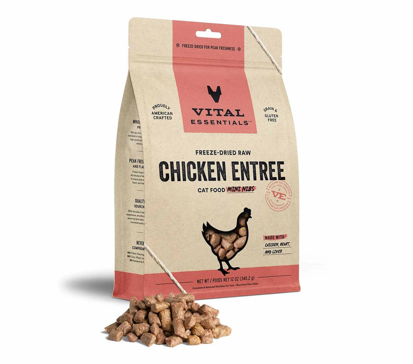 Vital Essentials(R) Freeze-Dried Raw Chicken Entree Cat Food Mini Nibs,