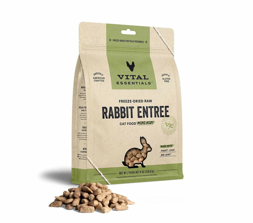 Vital Essentials(R) Freeze-Dried Raw Rabbit Entree Cat Food Mini Nibs