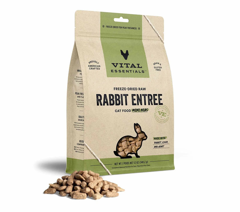 Vital Essentials(R) Freeze-Dried Raw Rabbit Entree Cat Food Mini Nibs